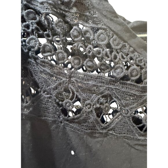 Threads 4 Thought Black Lace Crochet Top - Picture 4 of 8